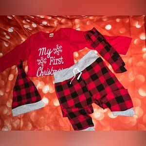 0-3months, My first Christmas onsie complete outfit